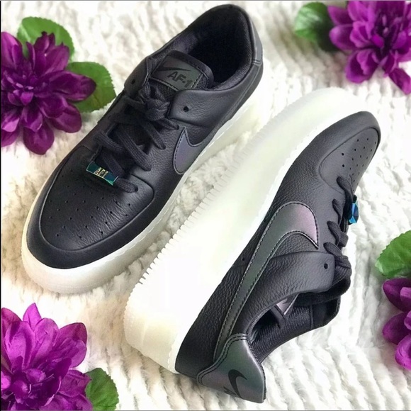 nike air force 1 sage trainers with metal stitched in swoosh